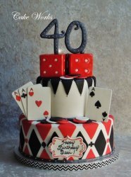 40th Poker Themed Cake