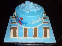 Airplane Theme Baby Shower Cake