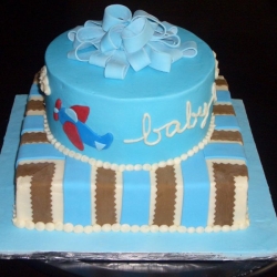 Airplane Theme Baby Shower Cake