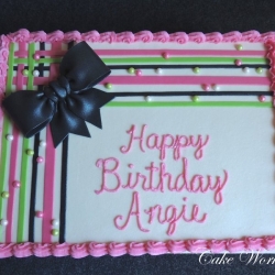 Bow and Stripes Sheet Cake