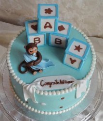 Monkey and Blocks Baby Shower