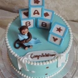 Monkey and Blocks Baby Shower