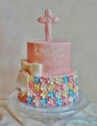 Baby Girl Baptism Cake