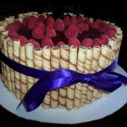 Raspberry Chocolate Fudge Piroutte Cake