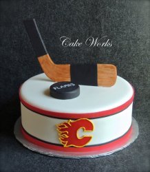 Flames Hockey Cake