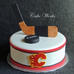 Flames Hockey Cake