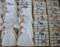 Brides dress and Save the Date Cookies