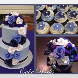 Shades of Purple cake and cupcakes