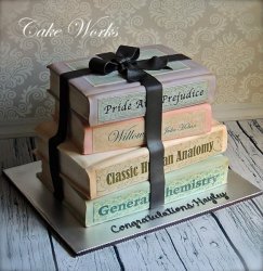 Nostalgic Books Graduation Cake