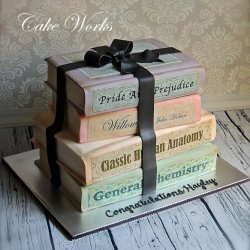 Nostalgic Books Graduation Cake