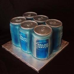 Bud Light Beer Six Pack Grooms Cake