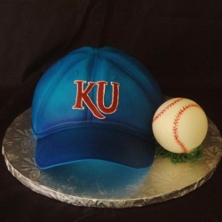 KU Baseball Hat Grooms Cake