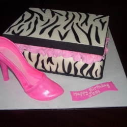 Zebra Print Shoe Box and Heel