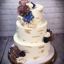 Buttercream birch with wood flowers