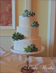 Buttercream Lace Piping and Succulents