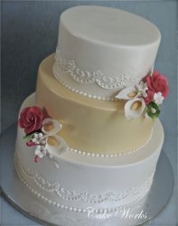 Gold and Fuchsia with Lace Piping