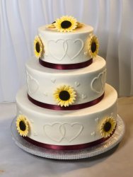 Sunflowers and Piped Hearts