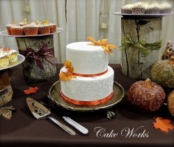 Fall Leaves Wedding Cake
