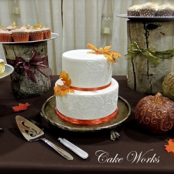 Fall Leaves Wedding Cake