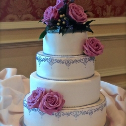 Elegant Lavender Piping with Fresh Flowers