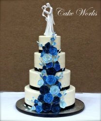Cascade of Blues on Buttercream