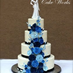 Cascade of Blues on Buttercream