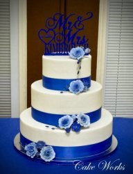 Royal Blue Roses on Buttercream