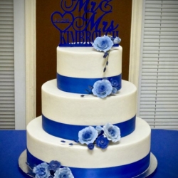 Royal Blue Roses on Buttercream