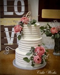 Buttercream Lines and Garden Roses
