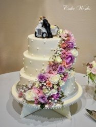 Vintage Buttercream with Flower Cascade