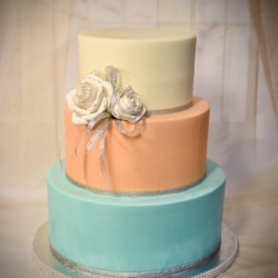 Pastel Coral and Turquoise Buttercream