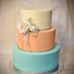 Pastel Coral and Turquoise Buttercream