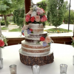 Almost Naked Cake with Fresh Flowers