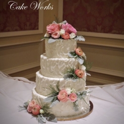 Rustic Buttercream and Cascade of Garden Flowers