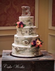 Buttercream Birch Tree with Fresh Flowers