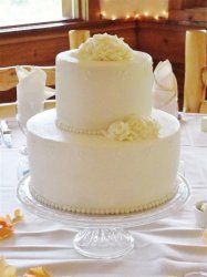 Ivory Swiss Dots and Rose Buttercream
