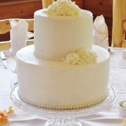 Ivory Swiss Dots and Rose Buttercream