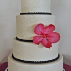 Pink Orchid on Buttercream