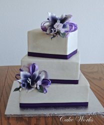 Purple Lily Bouquet on Vanilla Bean Buttercream
