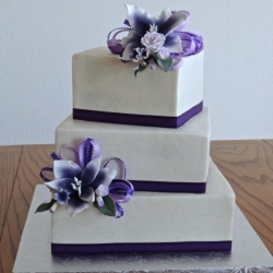 Purple Lily Bouquet on Vanilla Bean Buttercream