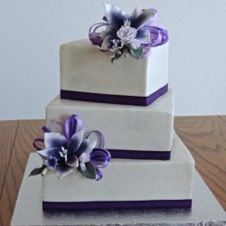 Purple Lily Bouquet on Vanilla Bean Buttercream