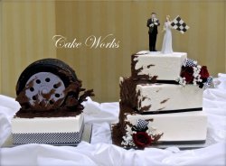 race theme wedding - muddy tire