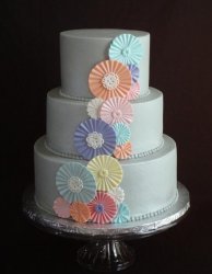 Pastel Rosettes on Soft Grey Buttercream