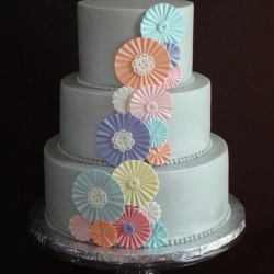 Pastel Rosettes on Soft Grey Buttercream