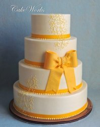 Yellow Bow on Buttercream Icing